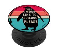Yes i would like to science please, Funny Penguin Women Men PopSockets Adhesive PopGrip
