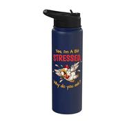 Yes, I'm A Bit Stressed I Stressed Sarcasm Stainless Steel Insulated Water Bottle