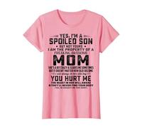 Yes I'm A Spoiled Son But Not Yours Freaking Awesome T-Shirt, Women, Pink, X-Small