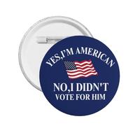 Yes I'M American No I Didn'T Vote For Him pin Anti-47 Badges Bag Cloth Cap Decor Pins 1 Pcs