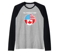 Yes Im Both American Canadian Raglan Baseball Tee