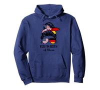 Yes I'm Both of Them American And German Messy Bun Pullover Hoodie