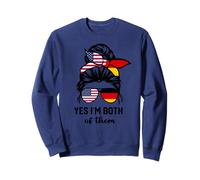 Yes I'm Both of Them American And German Messy Bun Sweatshirt