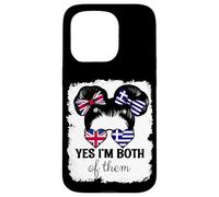 Yes Im Both of Them Britain and Greece Mix Girl Heritage Case for iPhone 15 Pro
