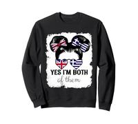 Yes Im Both of Them Britain and Greece Mix Girl Heritage Sweatshirt
