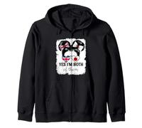 Yes Im Both of Them Britain and Japan Mix Girl Heritage Zip Hoodie
