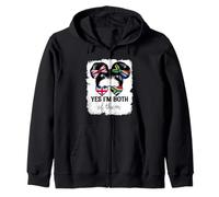 Yes Im Both of Them Britain & South Africa Mix Girl Heritage Zip Hoodie