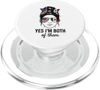 Yes I'm Both Of Them Half American Half Mexican USA Mexico PopSockets PopGrip for MagSafe