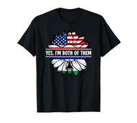 Yes, I'm Both of Them Lesotho USA America Flag T-Shirt