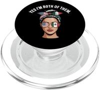 Yes I'm Both of Them Mexican American Flag Woman PopSockets PopGrip for MagSafe