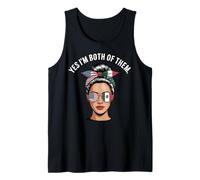 Yes I'm Both of Them Mexican American Flag Woman Tank Top