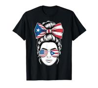 Yes I'm Both Of Them Proud Costa Rican Americans Messy Bun T-Shirt