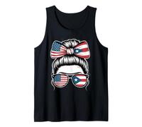 Yes I'm Both Of Them Proud Costa Rican Americans Messy Bun Tank Top