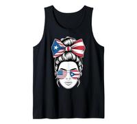 Yes I'm Both Of Them Proud Costa Rican Americans Messy Bun Tank Top