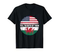 Yes I'm Both of Them Wales USA T-Shirt