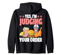 Yes Im Judging Your Order Food Service Worker Lunch Lady Zip Hoodie