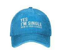 Yes I'm Singles Now is Your Chance Hat Men Baseball Hat Adjustable Cap Blue