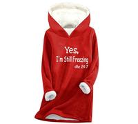 Yes I'm Still Freezing Hoodies for Women UK Long Sleeve Fleece Sweatshirt Fall Winter Oversized Pullover Tops 2024 Fashion Thick Warm Solid Color Jumper Shirts Sweater