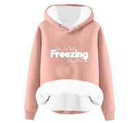 Yes I'm Still Freezing Sweatshirts for Women UK - Women's Hoodies Ladies Plush Jumpers Sherpa Fleece Lined Crewneck Long Sleeve Shirts Fall Winter Casual Pullover Loungewear