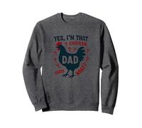 Yes, I'm That Chicken Dad Guess What Butt Humor for Fathers Sweatshirt, Adult Unisex, Dark Heather Grey, S