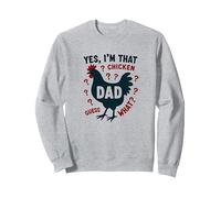 Yes, I'm That Chicken Dad Guess What Butt Humor for Fathers Sweatshirt, Adult Unisex, Heather Grey, M