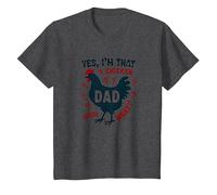 Yes, I'm That Chicken Dad Guess What Butt Humor for Fathers T-Shirt, Kids, Dark Heather Grey, 10 Years