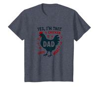 Yes, I'm That Chicken Dad Guess What Butt Humor for Fathers T-Shirt, Kids, Heather Blue, 12 Years