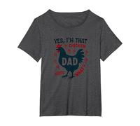 Yes, I'm That Chicken Dad Guess What Butt Humor for Fathers T-Shirt, Women's Plus, Dark Heather Grey, 1X