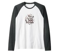 Yes, I'm That Dog Person - Paw Print Pet Lover Raglan Baseball Tee, Men, Dark Heather/White, XXL