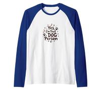 Yes, I'm That Dog Person - Paw Print Pet Lover Raglan Baseball Tee, Men, Royal Blue/White, S