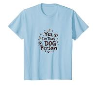 Yes, I'm That Dog Person - Paw Print Pet Lover T-Shirt, Kids, Baby Blue, 8 Years