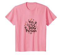 Yes, I'm That Dog Person - Paw Print Pet Lover T-Shirt, Kids, Pink, 4 Years
