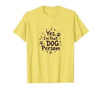 Yes, I'm That Dog Person - Paw Print Pet Lover T-Shirt, Men, Lemon, M