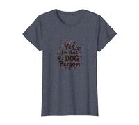 Yes, I'm That Dog Person - Paw Print Pet Lover T-Shirt, Women, Heather Blue, L