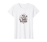 Yes, I'm That Dog Person - Paw Print Pet Lover T-Shirt, Women, White, 3XL