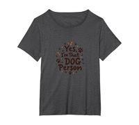Yes, I'm That Dog Person - Paw Print Pet Lover T-Shirt, Women's Plus, Dark Heather Grey, 4X