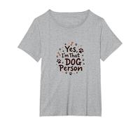 Yes, I'm That Dog Person - Paw Print Pet Lover T-Shirt, Women's Plus, Heather Grey, 4X