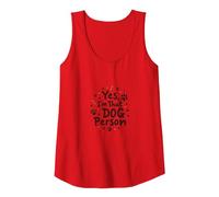 Yes, I'm That Dog Person - Paw Print Pet Lover Tank Top, Women, Red, XXL