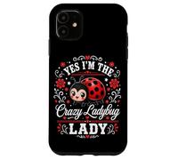 Yes I'm The Crazy Ladybug Lady Floral Cute Beetle Aesthetic Case for iPhone 11