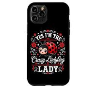 Yes I'm The Crazy Ladybug Lady Floral Cute Beetle Aesthetic Case for iPhone 11 Pro