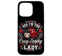 Yes I'm The Crazy Ladybug Lady Floral Cute Beetle Aesthetic Case for iPhone 15 Pro Max