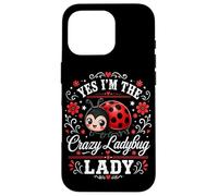 Yes I'm The Crazy Ladybug Lady Floral Cute Beetle Aesthetic Case for iPhone 16 Pro