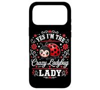 Yes I'm The Crazy Ladybug Lady Floral Cute Beetle Aesthetic Case for iPhone 17 Pro Max