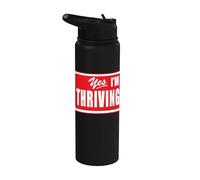 Yes I'm Thriving Winner Motivation Positivity Stainless Steel Insulated Water Bottle