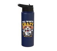 Yes I'm with Crazy Cute Pet Dog Lover Cartoon Funny Beagle Stainless Steel Insulated Water Bottle