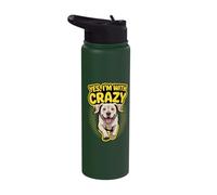 Yes I'm with Crazy Dog Lover Owner Funny Labrador Retriever Stainless Steel Insulated Water Bottle