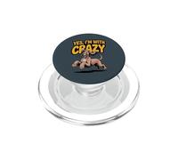 Yes I'm with Crazy Funny Cute Pet Breed Dog Afghan Hound PopSockets PopGrip for MagSafe