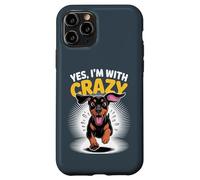 Yes I'm with Crazy Guard Cute Dog Funny Doberman Pinscher Case for iPhone 11 Pro