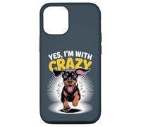 Yes I'm with Crazy Guard Cute Dog Funny Doberman Pinscher Case for iPhone 12/12 Pro
