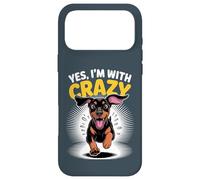 Yes I'm with Crazy Guard Cute Dog Funny Doberman Pinscher Case for iPhone 17 Pro Max